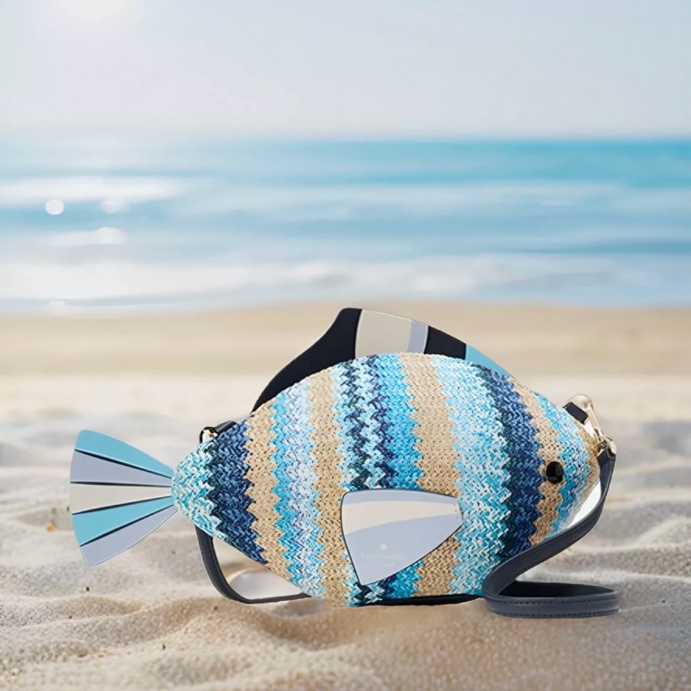 Kate Spade KG739 3D Fish Crossbody Novelty Blue Multi